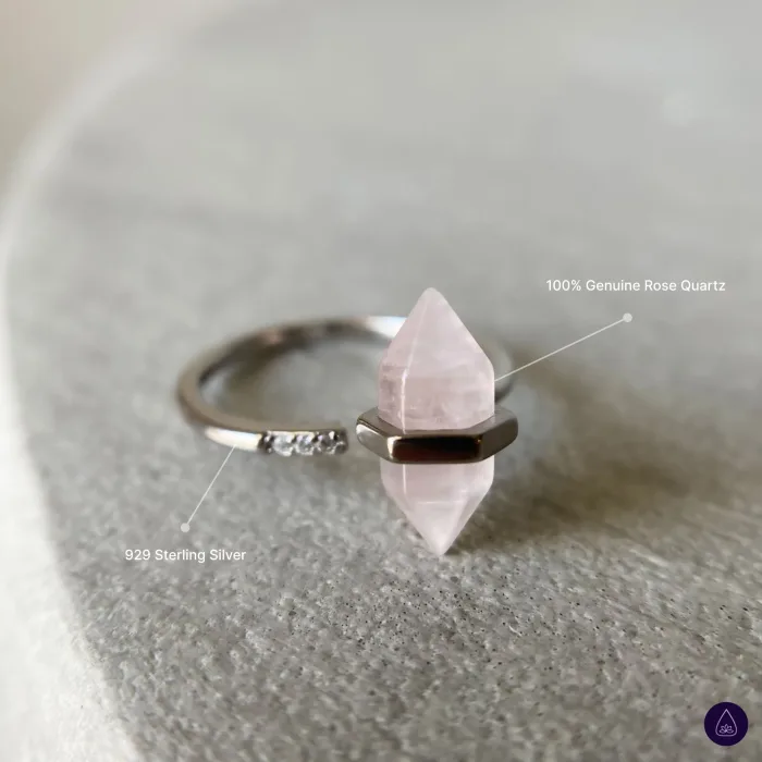 Rose Quartz Ring Silver 925 Pink Ring