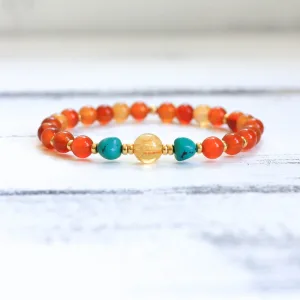 Citrine, Carnelian, and Turquoise bracelets