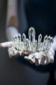 Close-up of an adjustable crystal crown