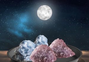 Crystals being charged under a full moon