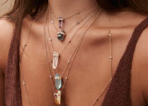 Wellness-themed crystal necklaces