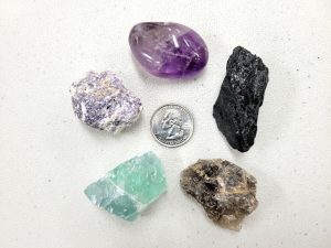 Amethyst, Lepidolite, Fluorite