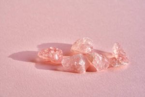 Close-up of a raw Pink Quartz Crystal